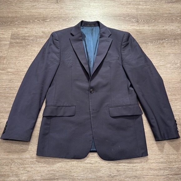 Calvin Klein Sport Coat Mens 38 R Blue Slim Wool Blazer Jacket Preppy‎ Lined